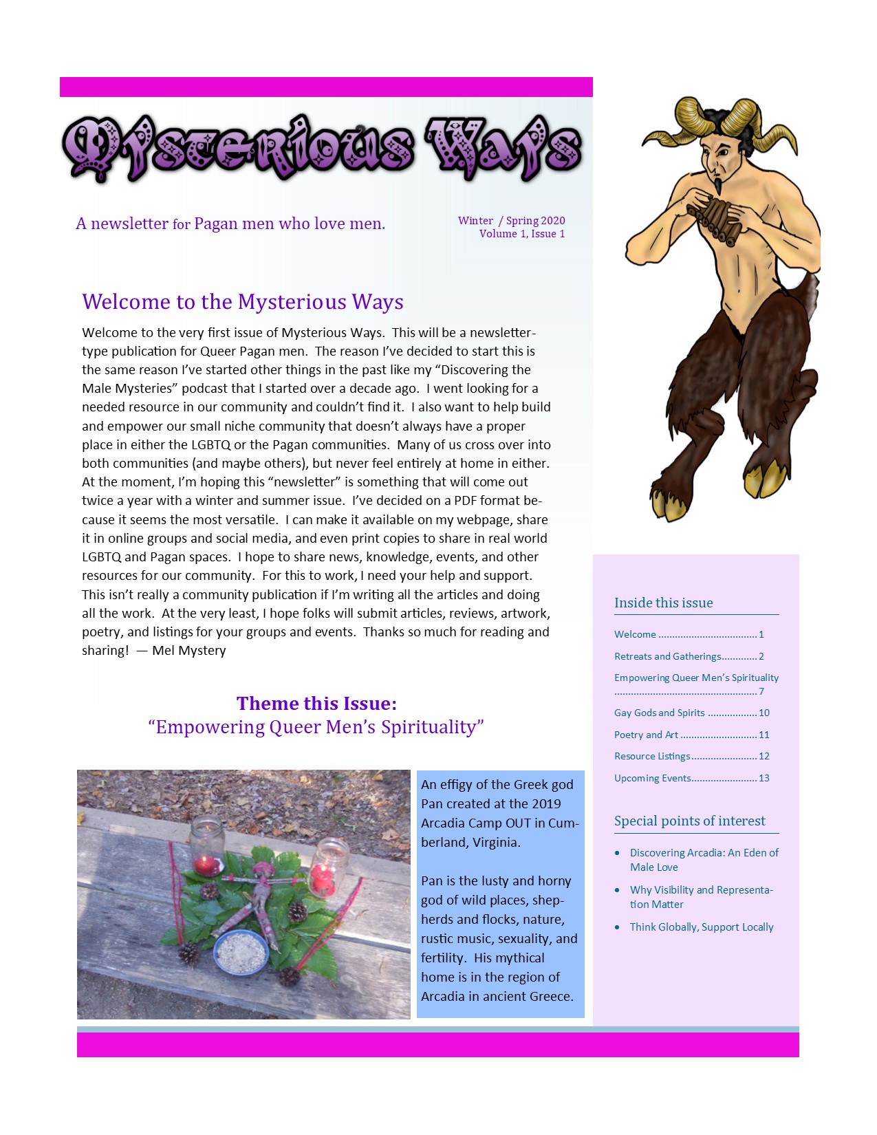 Mysterious Ways Newsletter, Winter / Spring 2020